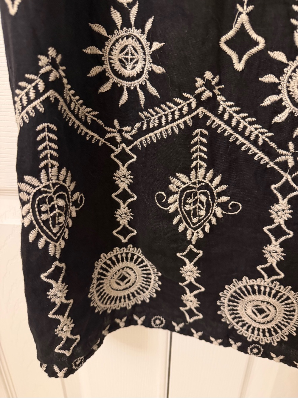 Johnny Was JWLA Black Linen Embroidered Maxi Skirt - Picture 4 of 14